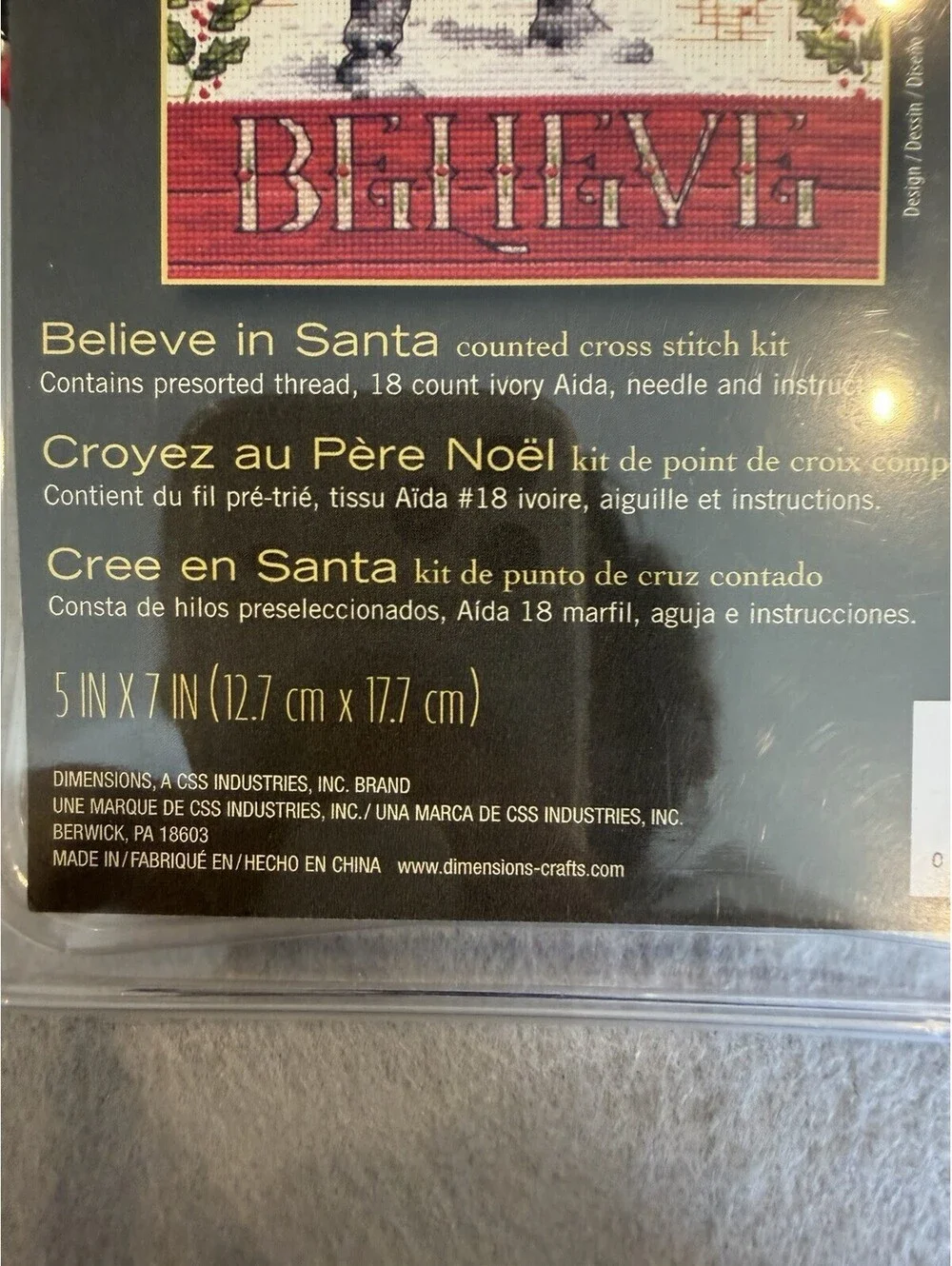 Dimensions Gold Collection Petites Counted Cross Stitch Kit Believe In Santa New
